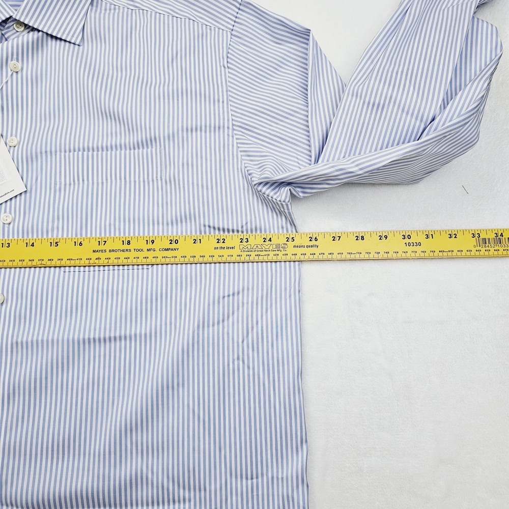 NEW Eton Mens 17 43 Dress Shirt Blue Striped Classic Preppy Business Ivy - Picture 6 of 11